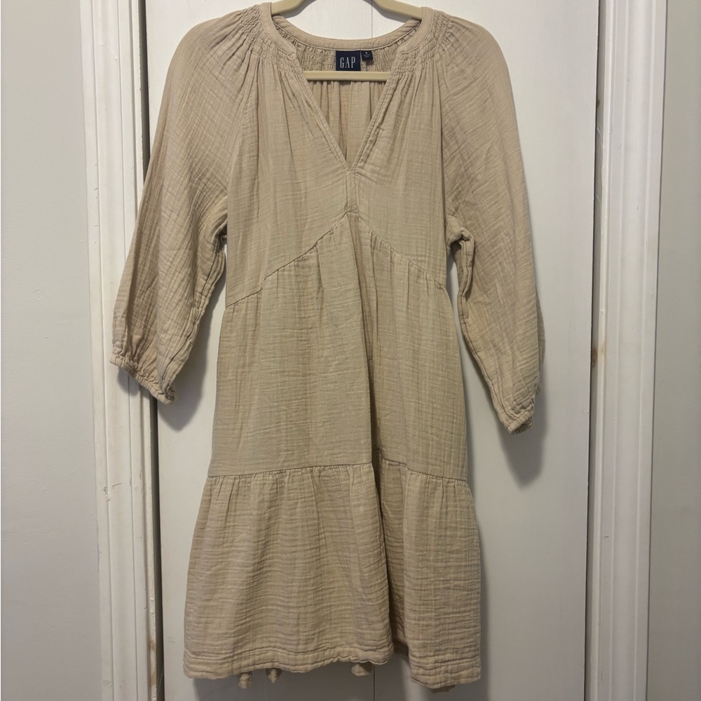 GAP Beige Crinkle Dress